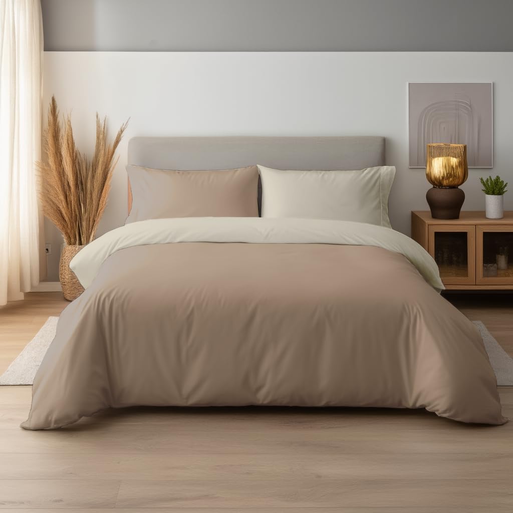Dorian Home - Set Copripiumino Matrimoniale 200x200 con Sacco Copri Piumino in 100% Microfibra + 1 Federa Cuscino Letto 50x80 con Patella di 18 cm, Parure Copripiumino 4 Stagioni
