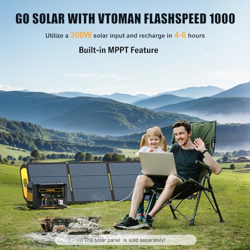 Image of VTOMAN FlashSpeed 1000 Portable Power Station, 828Wh LiFePO4,1000W output | Expandable to 2376Wh, 1H fast charge (0-80%), 2000W peak output, solar generator, home backup, camping, power outages