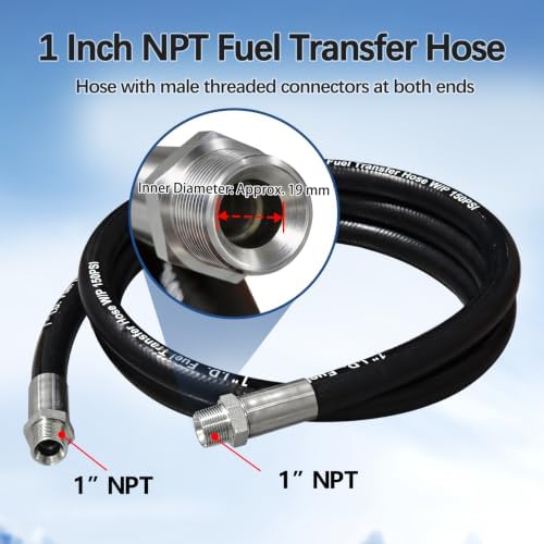 1" Fuel Transfer Hose 20FT with Male NPT Fittings — 사진 3