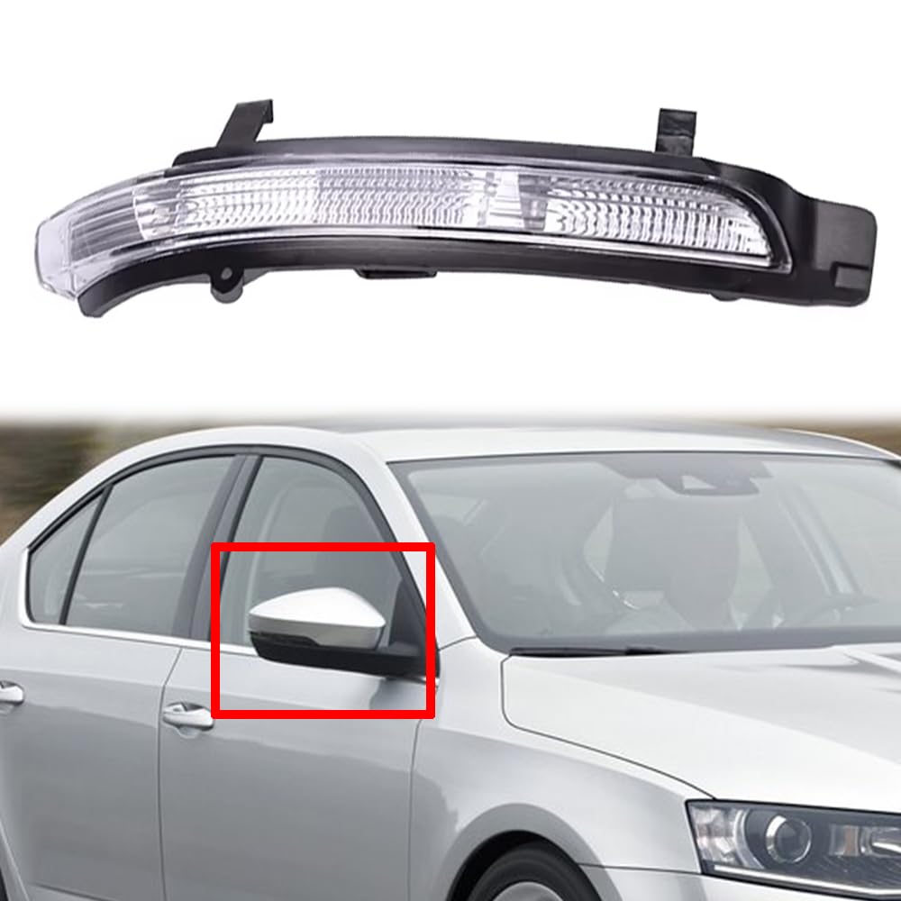 Wing Mirror Indicator for Octavia Superb, Mirror Turn Signals Rearview Side Mirror Indicators Lamps Replacement 3T0 949 101/3T0 949 102,right