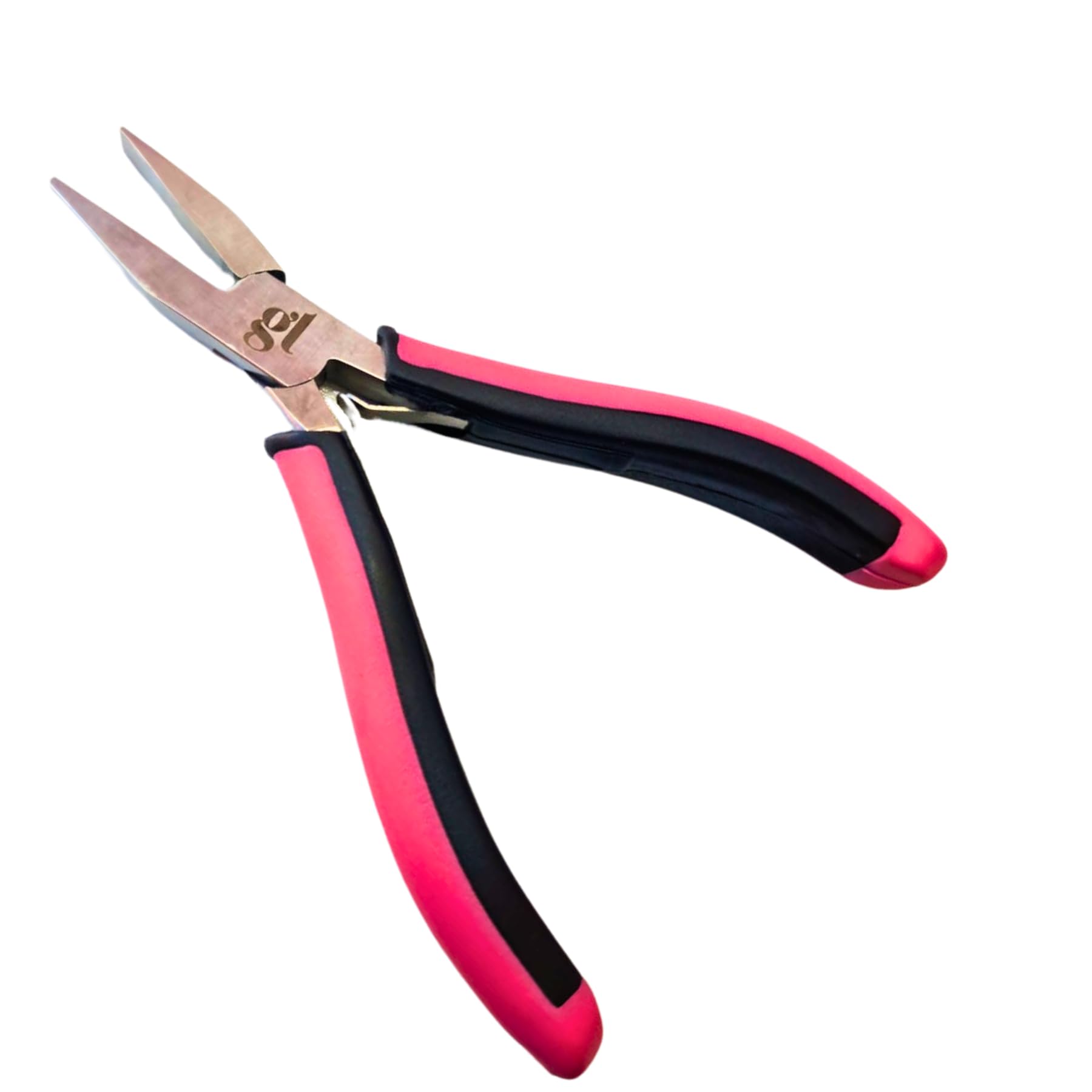 GL Hair Tape Extension Pliers – Professional Straight Flat Jaw Sealer – Stainless Steel Tape-in Tool – Pink & Black Ergonomic Anti-Slip Handle — image 1