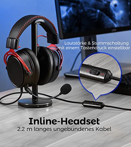 Gaming Headset mit Mikrofon, 7.1 Surround Sound PC Gaming-Headset für PS4, Kopfhörer Mikrofon 360°Noise Cancelling, Gamer Headset, Over-Ear Headphones PS5, Xbox One, Switch, Laptop, Schwarz - Image 5