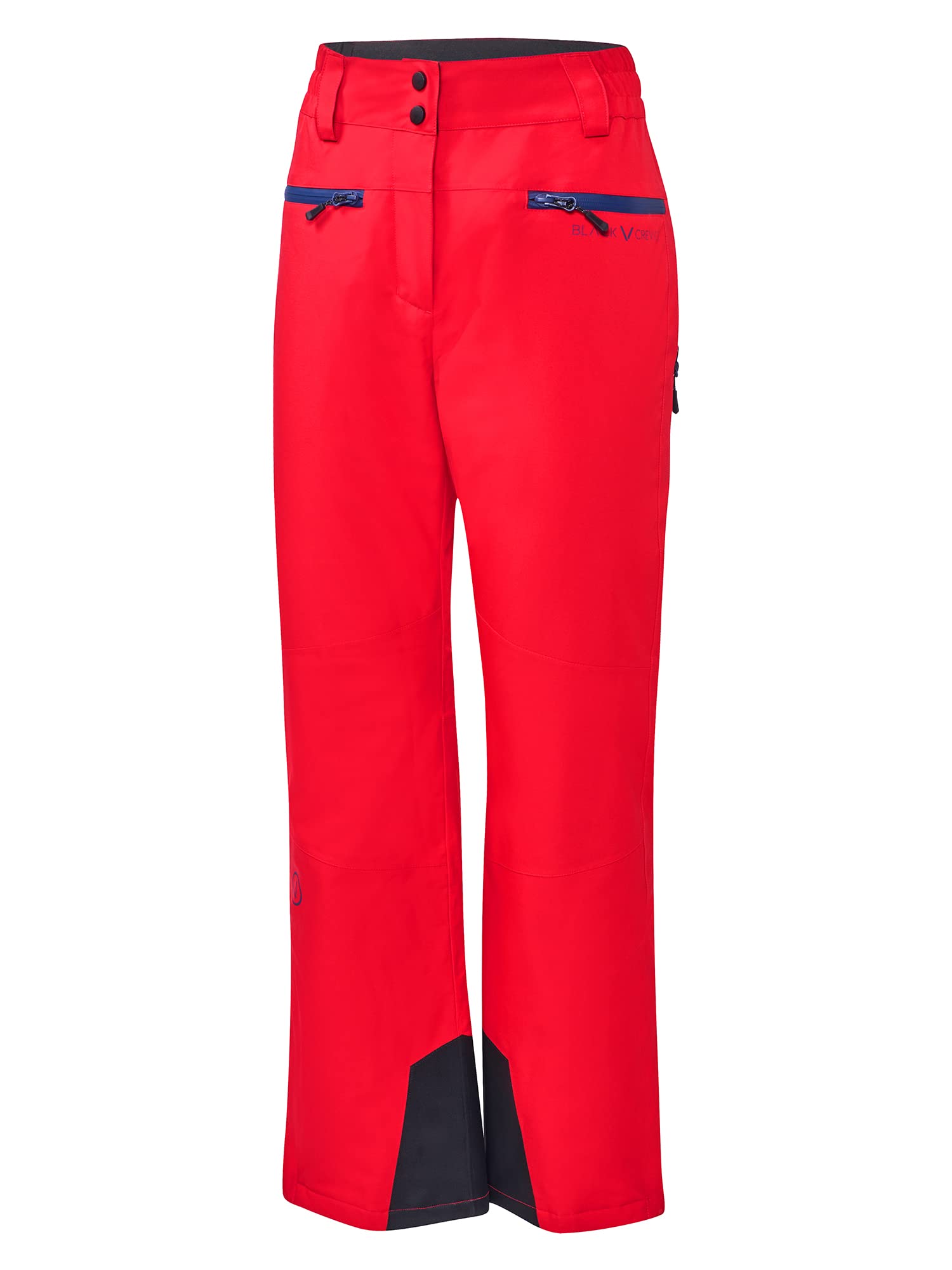 Black Crevice Skibroek voor dames, water- en winddicht, ademende sneeuwbroek voor dames, hoogwaardige skibroek voor dames van 100% polyester, figuurvriendelijke skibroek voor dames, rood, 38