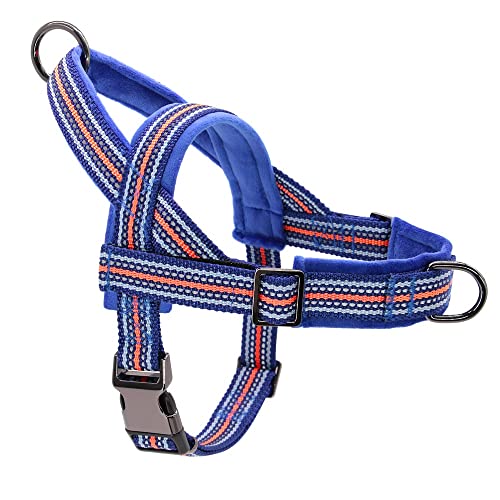 Imbracatura per Bulldog Francese No Pull Pet Imbracatura per Cani Imbottita in Nylon Imbracatura Riflettente per Cani di Piccola e Media Taglia