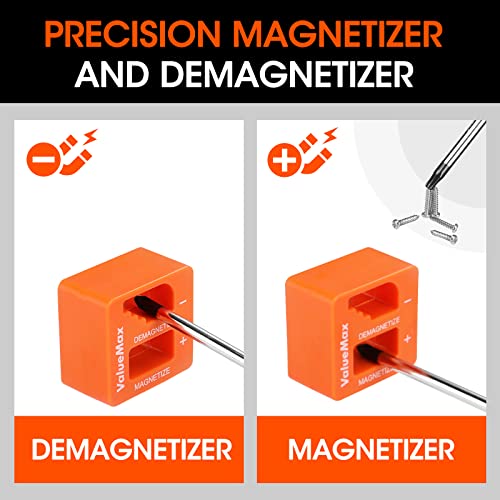 ValueMax 126-PC Magnetic Screwdriver Set with Plastic Racking Organizer, Magnetizer Demagnetizer, DIY Tools & Equipment for Men Women Mechanic, Herramientas Tool Bit Kit Home Improvement Gift