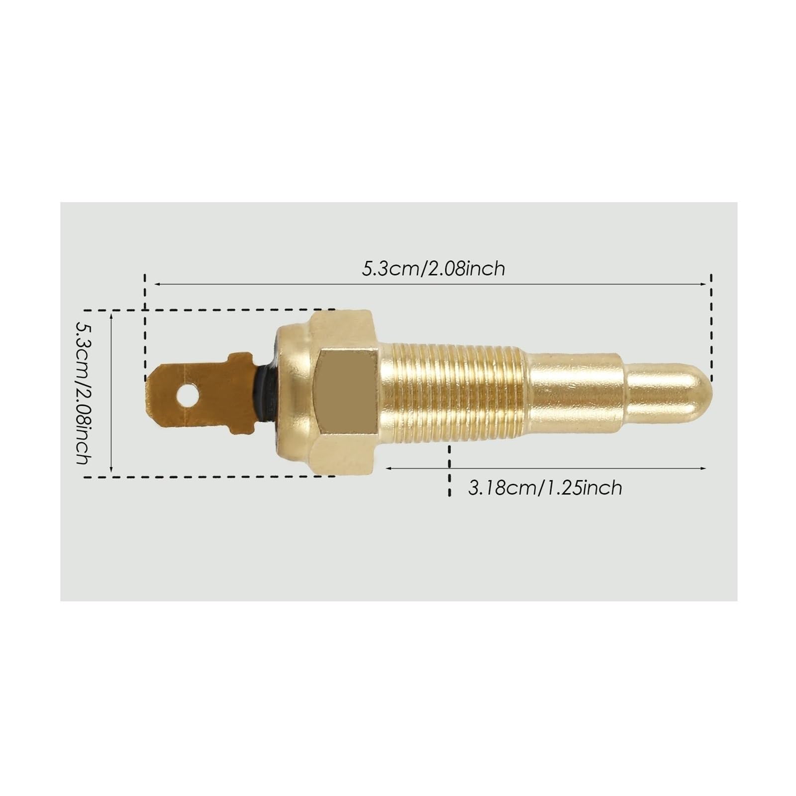 Sonda temperatury chłodnicy Pasuje do płynu chłodzącego olej wodny, wentylator chłodzący silnik termostat przełącznik czujnika temperatury 1/8 "NPT 1 szt(Gold 2PCS)