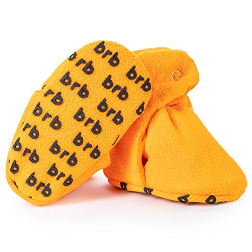 image for BirdRock Baby Fleece Baby Booties - Organic Cotton & Gripper Bottoms, 