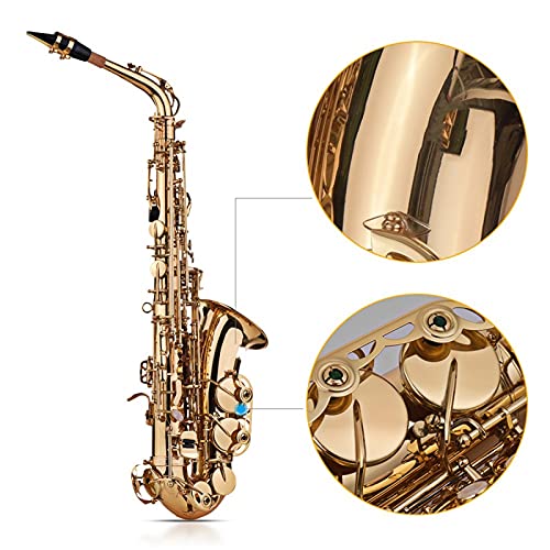 Saxofoon Eb Alto Saxofoon Sax Messing gelakt goud 802 Key Type Woodwind-instrument met gevoerde draagtas handschoenen… - Image 6