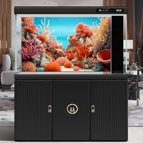 Image of Under The Sea Aquarium Background Vibrant Splendor Coral Colony Terrarium Background Various Coral Underwater Blue Ocean Backdrops Deep Sea Aquatic Theme Fish Tank Background Poster Vinyl 36x18in