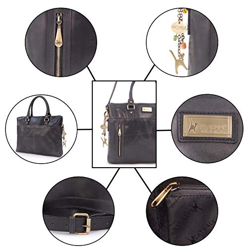 Catwalk Collection Handbags - Dames Leren Briefcase/Aktetas Cross Body - Dames Organiser Werk Tas - Tablte/Laptop Tas - ADELE - Image 8