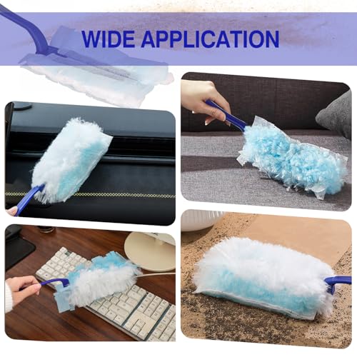 Image of 30 Count Duster Refills, Disposable Static Dust Removal Brush Replacement Head Compatible with Swiffer Duster Refills for Dusting Electronics Furniture Blinds Ceiling Fans, with 1 Short Handle (30)