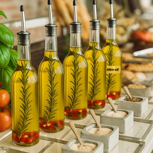 Image of 20 Pcs 32 oz Plastic Liquor Bottles Long Neck Bar Juice Pour Bottles with Liquor Pour Spout and Caps Snow Cone Syrup Bottles for Juice Alcohol