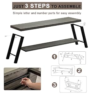 Entryway Bench Farmhouse Indoor Entry Way Shoe Benches Seat Industrial Metal Shoe Storage Bench Organizer for Living Room Bedroom Hallway Dark Gray Oak