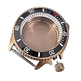 XTINKOPW 1 Stück Gold SKX007 Uhrengehäuse-Einsatz mit gewölbter Lünette, passend for NH35 NH36 4R 7S Uhrwerk, 28,5 mm Zifferblatt, Herren(02)