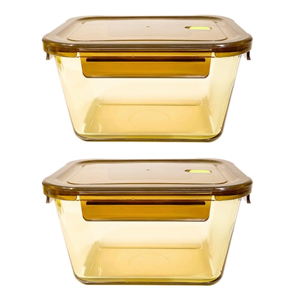 Contenitori di stoccaggio di Cibo, 2pcs contenitori di Vetro con coperchi, BPA-Free Vetro pasto Prep contenitori, contenitori di Vetro pasto Prep, Set di contenitori di Vetro ermetico, 2L