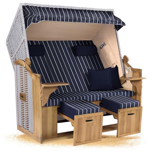 Strandkorb Hanse Ostsee XXL 2,5 Sitzer Volllieger Weiß 150cm breit,...