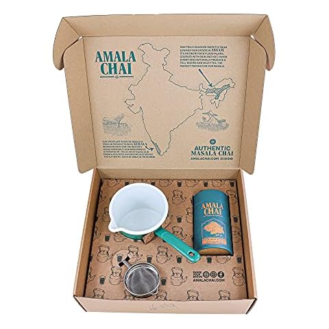 Masala Chai Starter Kit | Cardamom Masala Chai, Enamel Chai Pan, Fine Mesh Sieve Cover