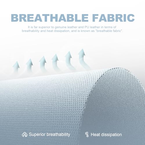 Sedia da gioco, sedia da gioco, sedia da ufficio traspirante in tessuto di alta qualità, sedia ergonomica PC, sedia da ufficio regolabile e girevole con poggiapiedi, grigio - Sedia gaming - Immagine 5