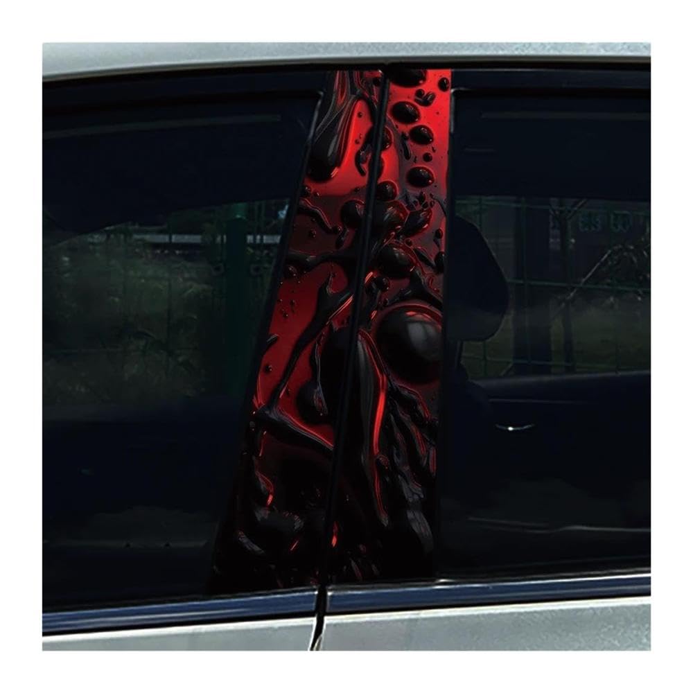 Body Parts 2pcs Car B-Pillar Stickers Black Red Creative Dollar Auto Center Column Waterproof Decals(B)