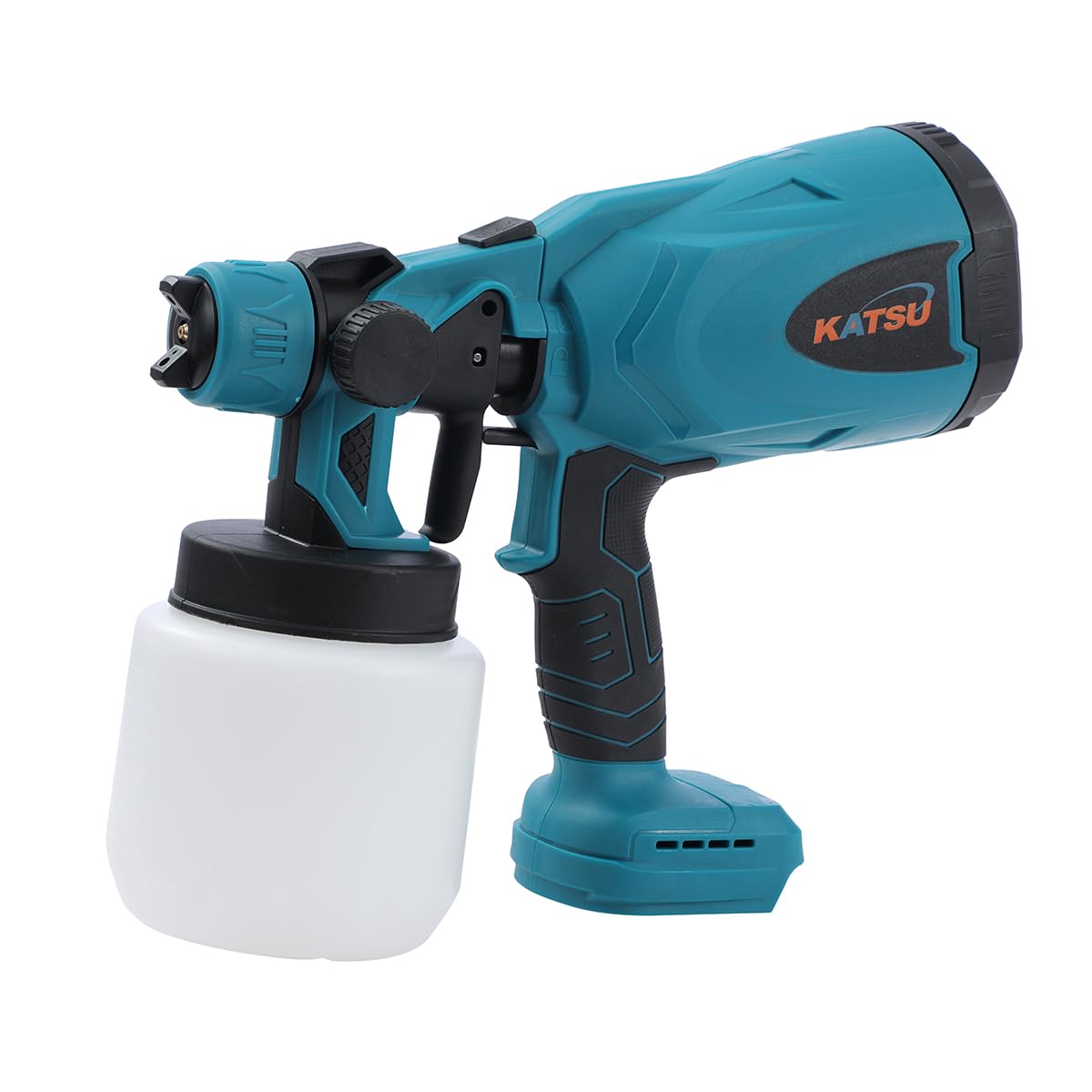 KATSU FIT-Bat 21V Pulverizador de Pintura a Batería 800ml con Boquilla 1,8mm y 2,0mm para Pintar Techos Vallas Paredes Muebles y Tractores, sin Batería ni Cargador