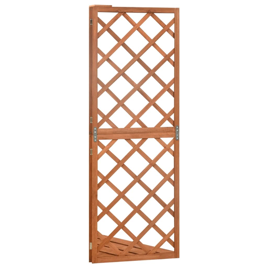 HOMIUSE Enrejado de Esquina de Madera Maciza de Abeto 50x50x145 cm Con Estante Para Exterior, Celosía Para Plantas, Espaldera de Jardín y Jardinera