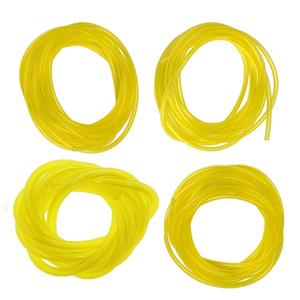 4 Sizes Petrol Fuel Gas Line Pipe Hose Tubing, 4 Feet Long Fuel Line Hose Tube for String Trimmer Chainsaw Blower and Other Power Tools