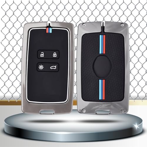 Image of KEYCEPT Metal Alloy Key Cover Compatible for Triber, Kiger 4 Button Smart Card Key with Keychain (Long Keychain).