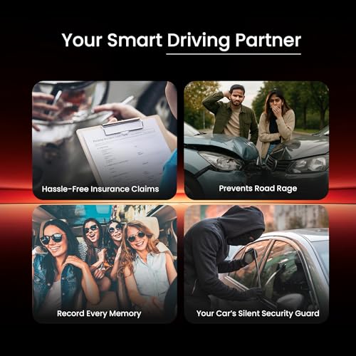 Image of OTEK Car Dash Camera Front Position 1296P HD Recording 140 Degree Wide Angle Lens WiFi Mobile App G Sensor Loop Recording Supports 128GB TF Card