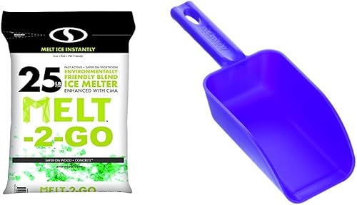 Snow Joe Exclusivo de Tienda, 25 libras, bolsa de 25 libras y cuchara de plástico con código de color, sin BPA, apto para alimentos, restaurantes y