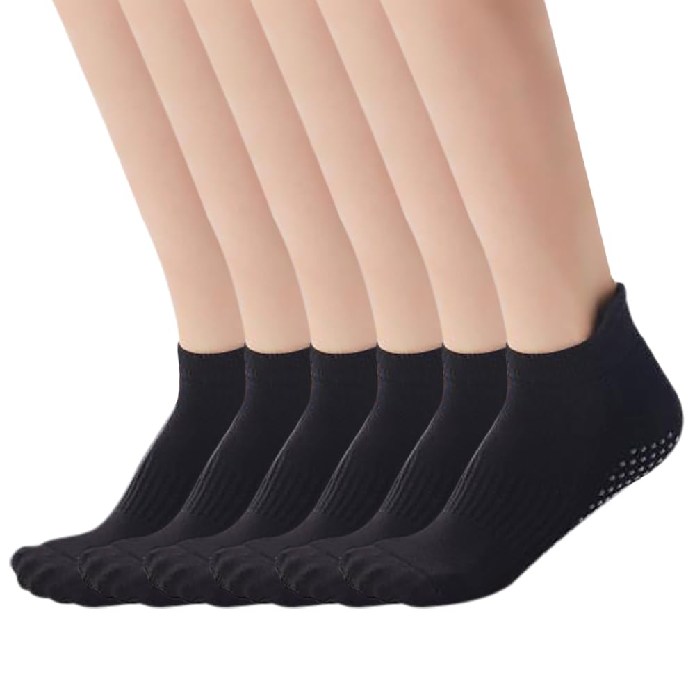 Women's Cushioned Odor Control Compression Knee High/Low Cut Non Slip Gel Grips Yoga Pilate Barre Dance Socks