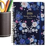 日刊プランナー手帳,2026年 週間 プランナー 女性向け | 自宅 会議 教室 業務出張 学校用 多機能計画帳 - ビジネス 学校 会議 教室 仕事 旅行用