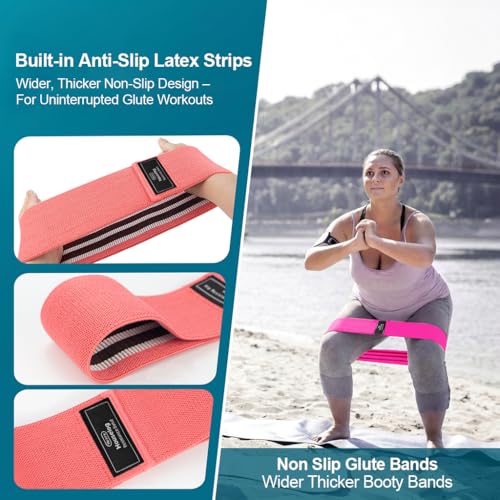 Image of Resistance Bands Sets Portable Exercise Loops for Legs and Hip 3 Resistance Level Workout Weight Bands with Non-Slip Design Workout Flexbands for Home Gym Office Yoga Pilates