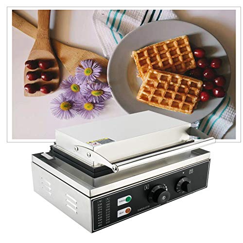 Hyddnice 10Pcs Commercial Waffle Maker Rectangle Nonstick Electric Waffle Maker Machine 110V Temperature And Time Control Waffle Machine Productname #TOP6