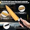 Kitchen-Knife-Set-Retrosohoo-6-Pieces-Sharp-Stainless-Steel-Chef-Knife-Set-with-Cylindrical-Block-Ergonomic-Black-Handle-Knife-with-Gold-Blades-Knife-Set-with-Gift-Box-House-Warming-Gift-Black Kitchen Knife Set, Retrosohoo 6 Pieces Sharp Stainless Steel Chef Knife Set with Cylindrical Block, Ergonomic Black Handle Knife with Gold Blades, Knife Set with Gift Box, House Warming Gift (Black)