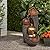 LuxenHome Outdoor Water Fountain, 32 Inch Cascading Pitchers Farmhouse Outdoor Fountains and Waterfalls with LED Lights, Water Fountain Outdoor Patio Decor, Waterfall Fountain Indoor and Outdoor