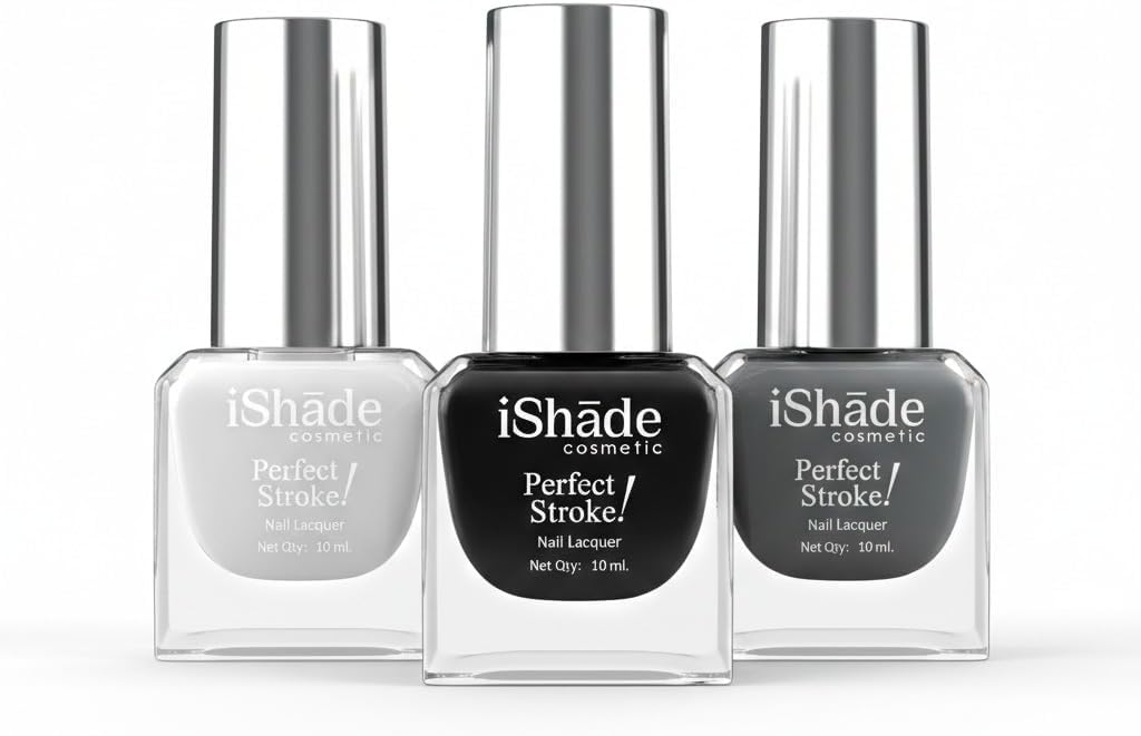 Quick Dry & Long Lasting Nail Lacquer Combo – High Shine Gel Effect Finish, Non-Toxic & Vegan Formula – Salon Quality (Set of 3)