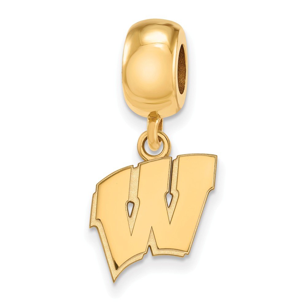 Wisconsin Bead Charm Small (1/2 Inch) Dangle (Gold Plated)