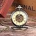 OIFMKC Pocket Watch Classic Vintage Hand-Wind Mechanical Pocket Watch Bronze 30 cm Pocket Chain Old Fashion Pendant Clock Gift for Men Women Luxury