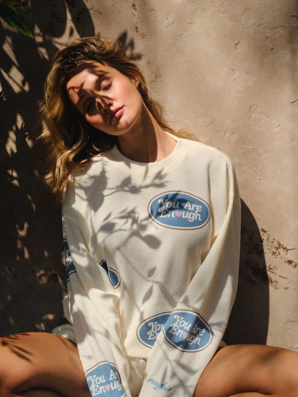 The Mayfair Group You Are Enough Waffle Crewneck4