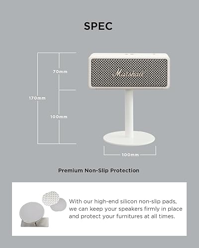 Miniatura 6 de Emberton - Soporte de altavoz (dorado satinado), para altavoz Marshall Emberton, calidad de sonido óptica, ancho 5.35 pulgadas de alto 3.94