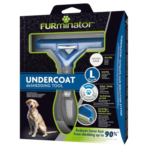Furminator deShedding Tool Taglia L per Cani a Pelo Corto - Spazzola per Cani di grossa taglia per rimuovere il sottopelo - Design migliorato