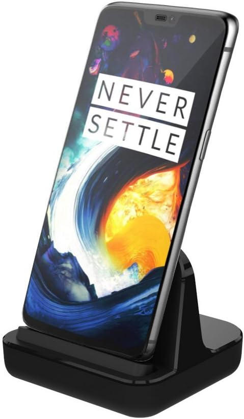 CharmTek USB C Charge & Sync Desktop Dock Stand, Support Dash Charging for OnePlus 6T/6/5/3T/3,Rapid Charging for Google Nexus 6P/5X,Huawei Honor 9/8 (Case Compatible,Plug and Cable not Included)
