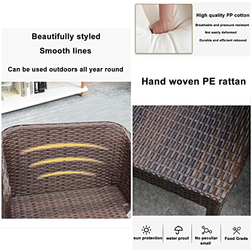 3 Piece Patio Furniture Bistro Set 2 Rattan Chairs 1 Tempered Glass Table, Folding Outdoor Patio Furniture Sets, No Installation Required, Saving Space, For Backyard Porch Poolside ( Color : Yellow ) #TOP4