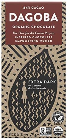 Dagoba Organic Chocolate, Extra Dark 84% Cacao Bar, 2.83 Oz