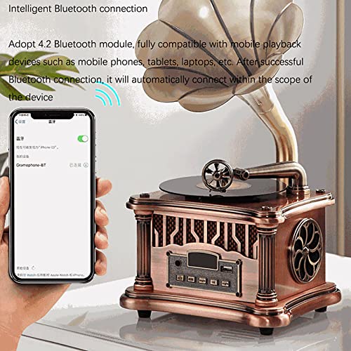 Tout Alliage Mini Phonographe Creative Bluetooth Audio Rétro Phonographe Mini Phonographe,Bronze - Les Beatles, Paul McCartney, John Lennon, RIngo Starr, George Harrison Tout Alliage Mini Phonographe Creative Bluetooth Audio Rétro Phonographe Mini Phonographe,Bronze – Image 8