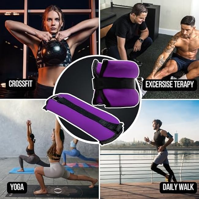 FUXION Adjustable Ankle Weights 1.5/2.0/2.5 lbs Pair, Fully Adjustable for Ankle Wrist Arm or Leg, for Training Warm-up Pilates Gym Accessories