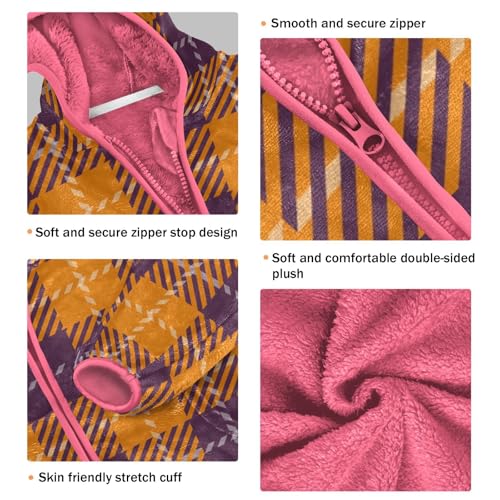 GuoChe Plaid Yellow Purple Fall Boy Fleece Jacket3