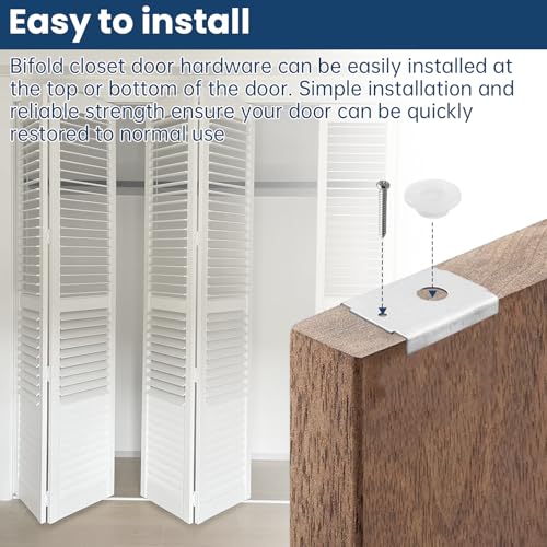 Kit de reparación para puertas plegables Bi-fold, soporte de reparación superior o inferior para puertas de madera de 1-3/8 pulgadas, compatible con perno pivotante de 7/16 pulgadas, fabricado en acero inoxidable miniatura 5