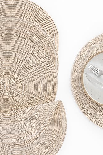 Floroom 15 Inch Round Braided Placemats Set Of 4 thumb #1