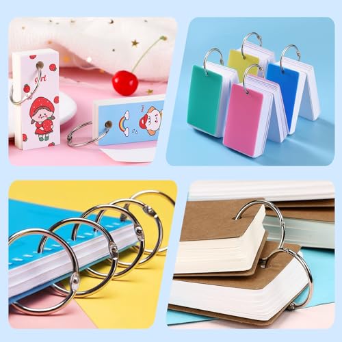 Image of 125 Pack Loose Leaf Binder Rings, 1 inch Small Binder Rings, Index Card Rings, Metal Nickel Plated Book Rings for School, Home, Office - Silver